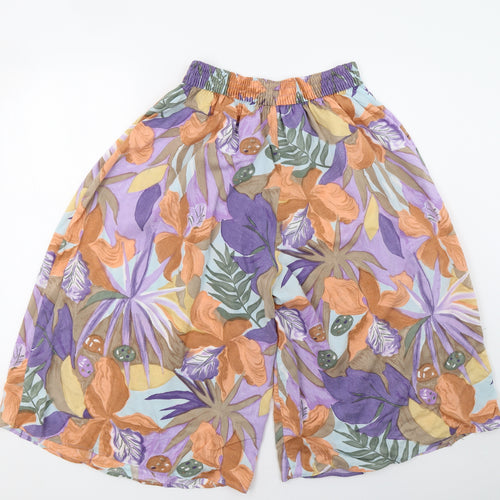 Marks and Spencer Womens Multicoloured Floral  Sailor Shorts Size 14
