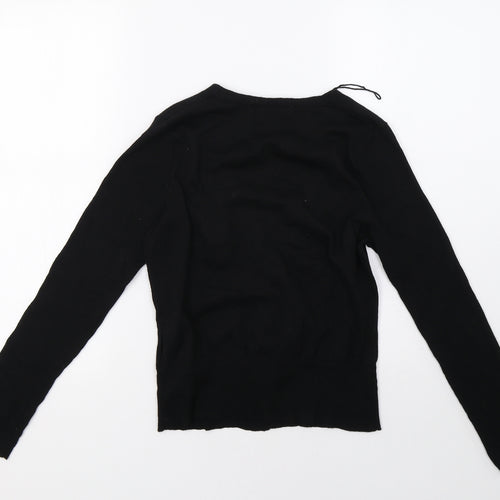 mex Womens Black  Knit Cardigan Jumper Size L