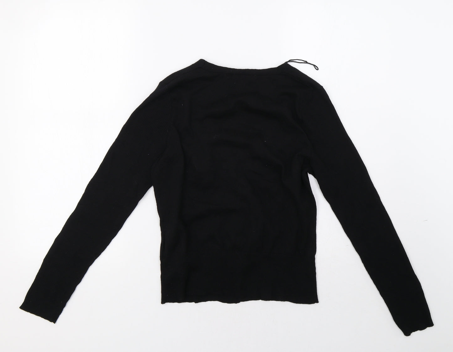 mex Womens Black  Knit Cardigan Jumper Size L