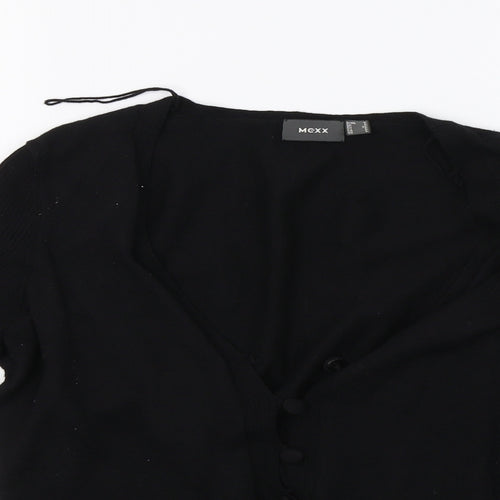 mex Womens Black  Knit Cardigan Jumper Size L
