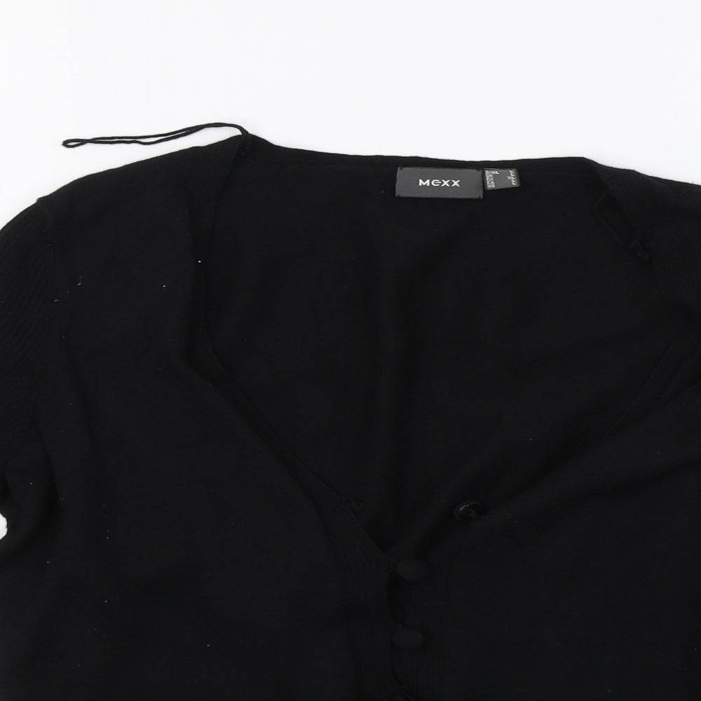 mex Womens Black  Knit Cardigan Jumper Size L