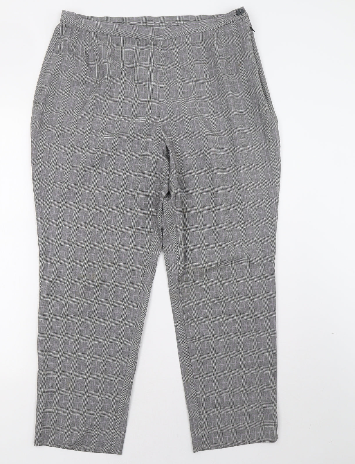 Preworn Womens Grey Check  Trousers  Size 18 L28 in