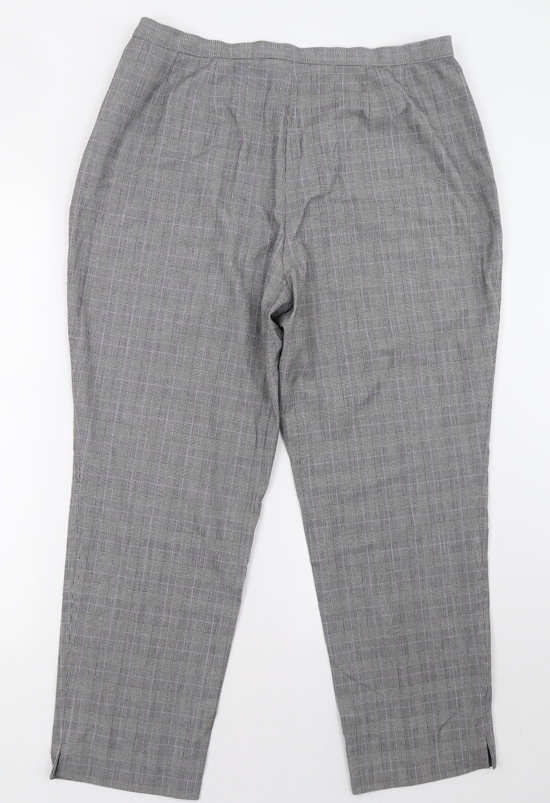 Preworn Womens Grey Check  Trousers  Size 18 L28 in