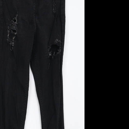 Topshop Womens Black  Denim Skinny Jeans Size 28 L32 in