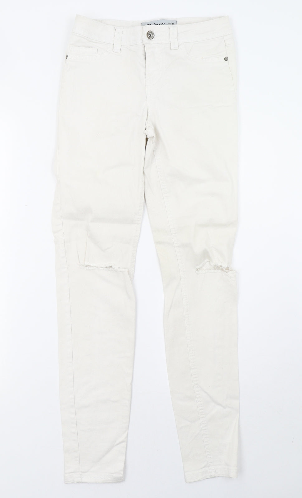 New Look Womens White  Denim Skinny Jeans Size 8 L32 in