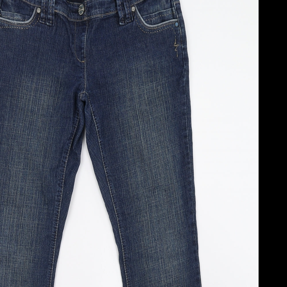 Dorothy Perkins Womens Blue  Denim Straight Jeans Size 12 L31 in