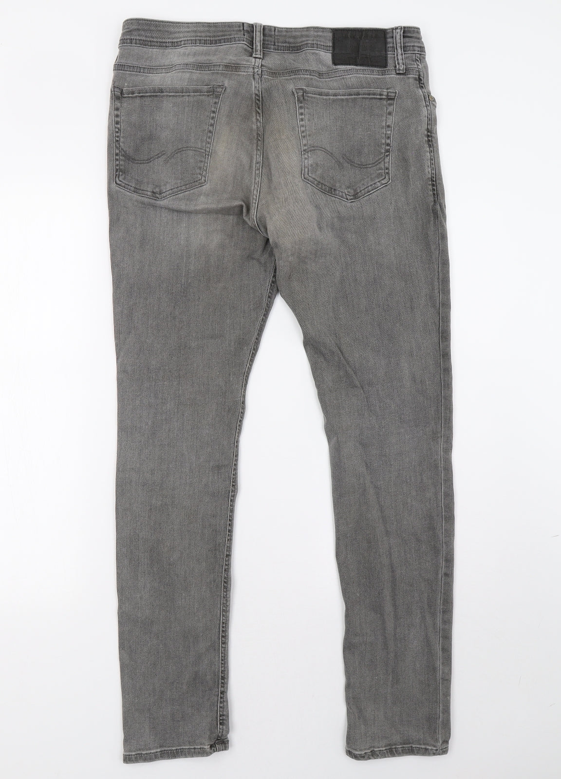 JACK & JONES Mens Grey  Denim Straight Jeans Size 34 L32 in