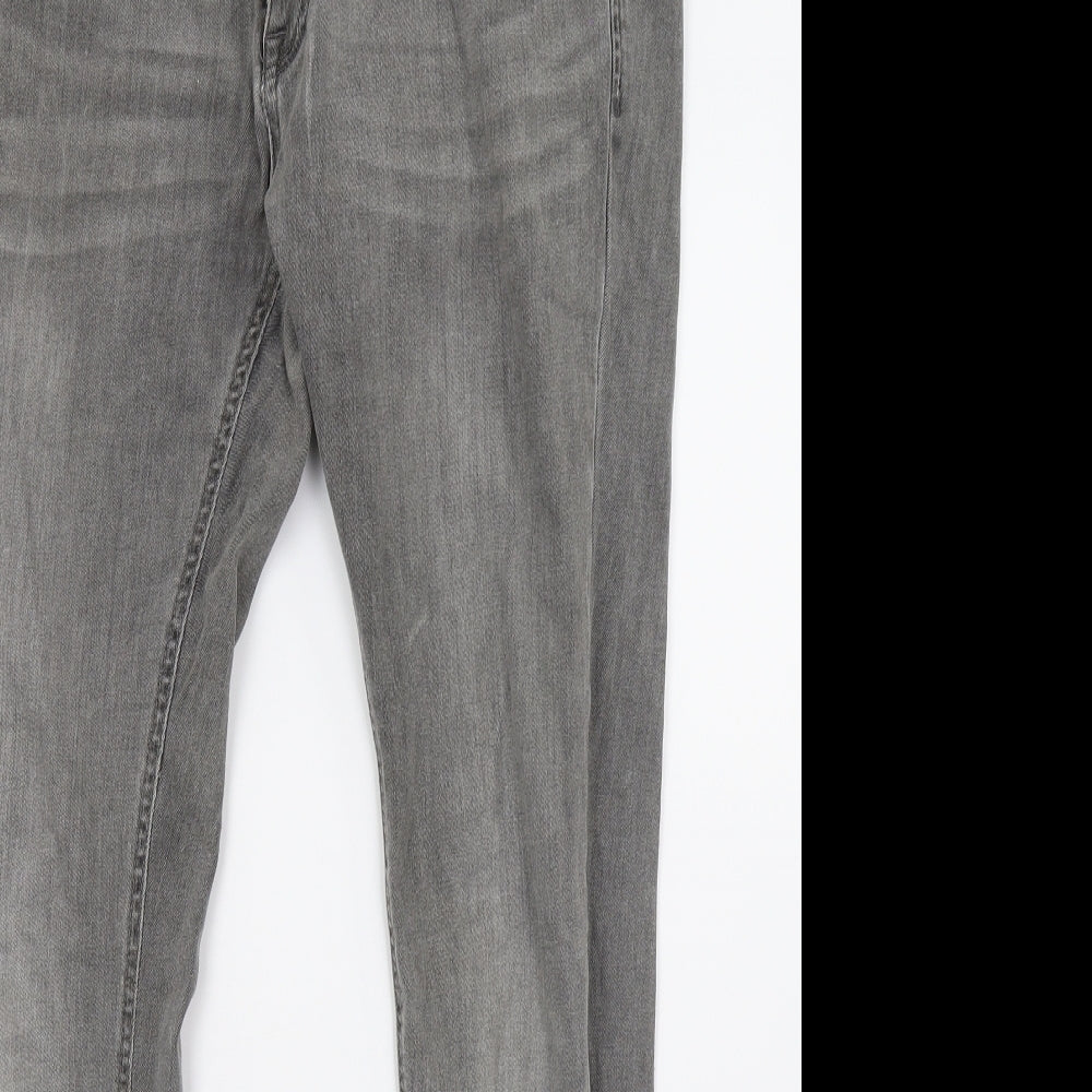 JACK & JONES Mens Grey  Denim Straight Jeans Size 34 L32 in