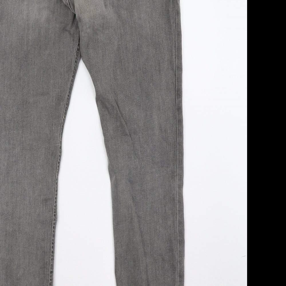 JACK & JONES Mens Grey  Denim Straight Jeans Size 34 L32 in