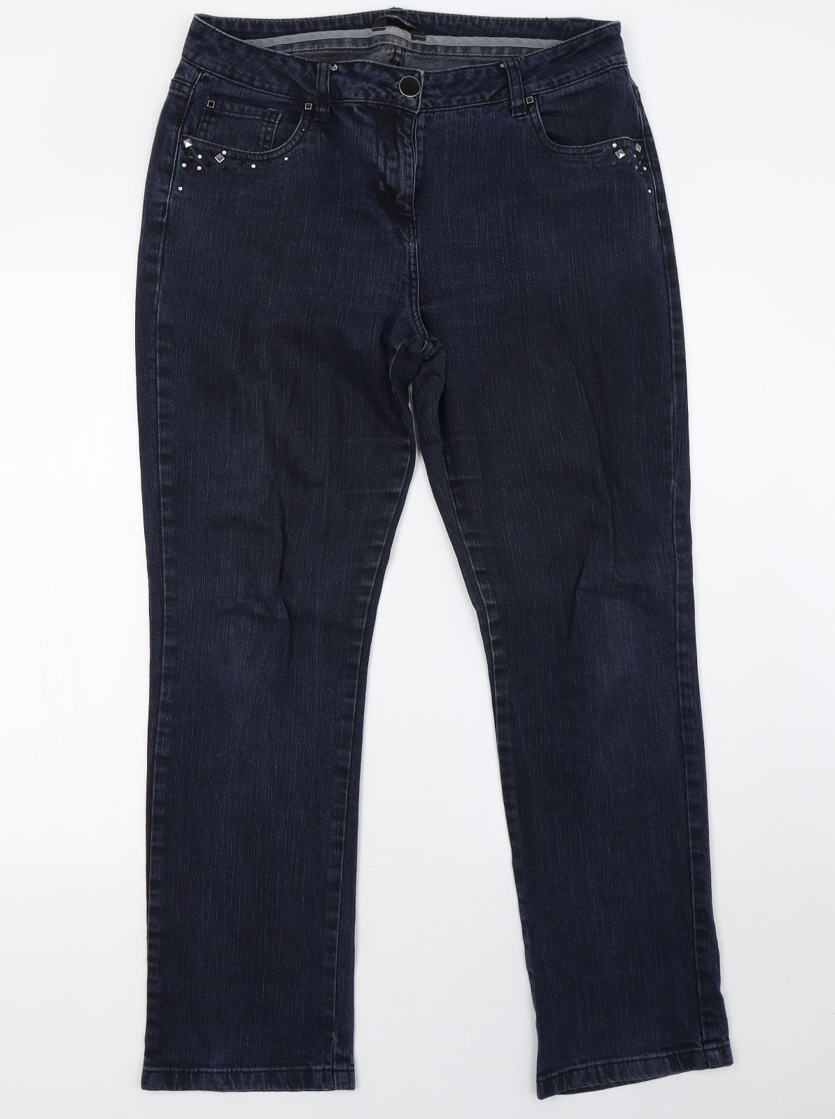 George Womens Blue  Denim Straight Jeans Size 14 L32 in