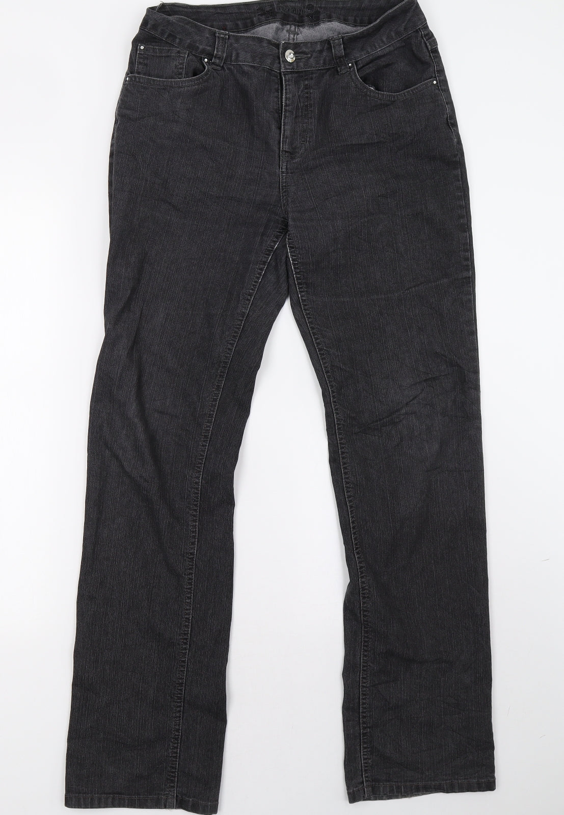 corinna Womens Grey  Denim Straight Jeans Size 12 L33 in
