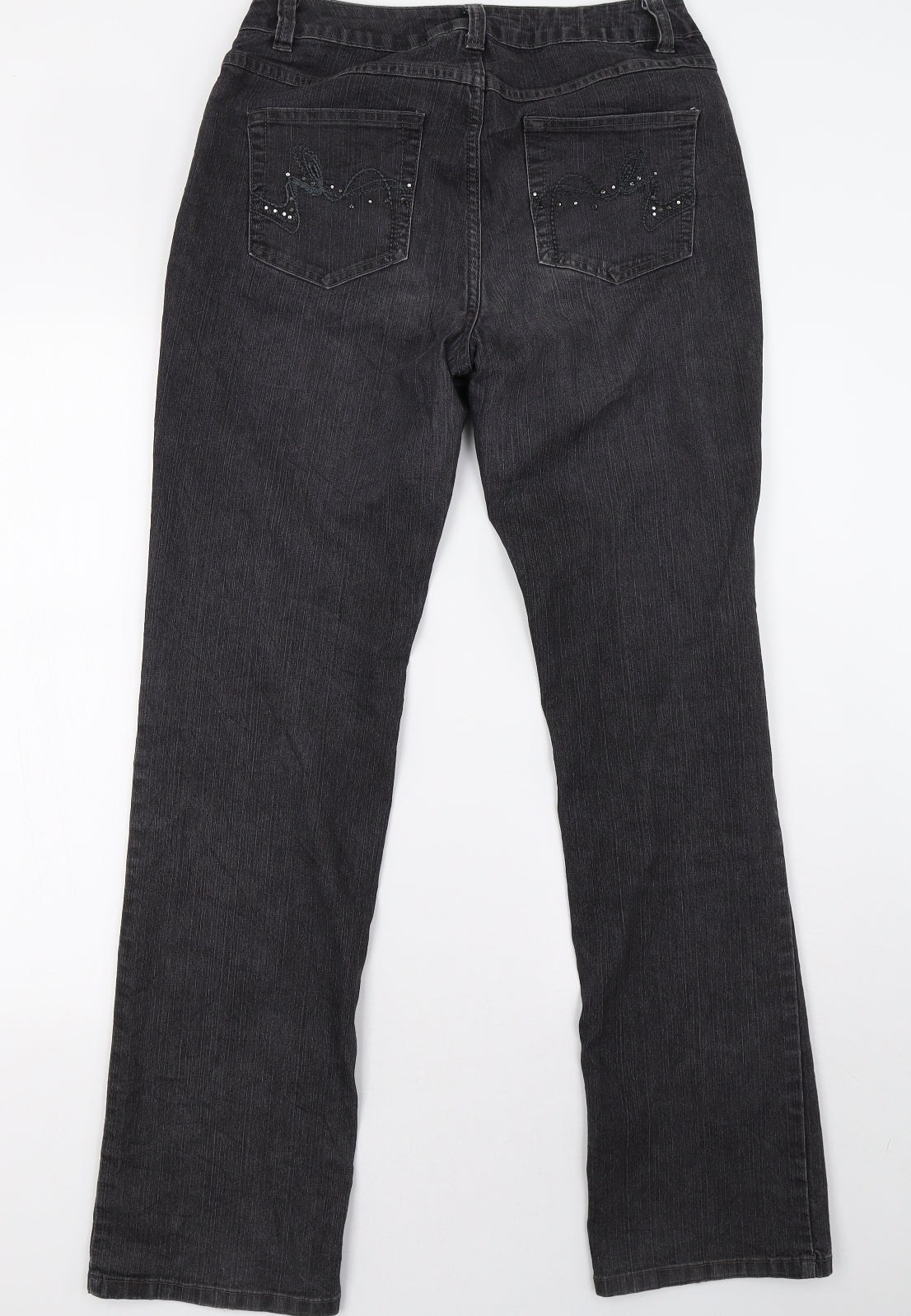 corinna Womens Grey  Denim Straight Jeans Size 12 L33 in