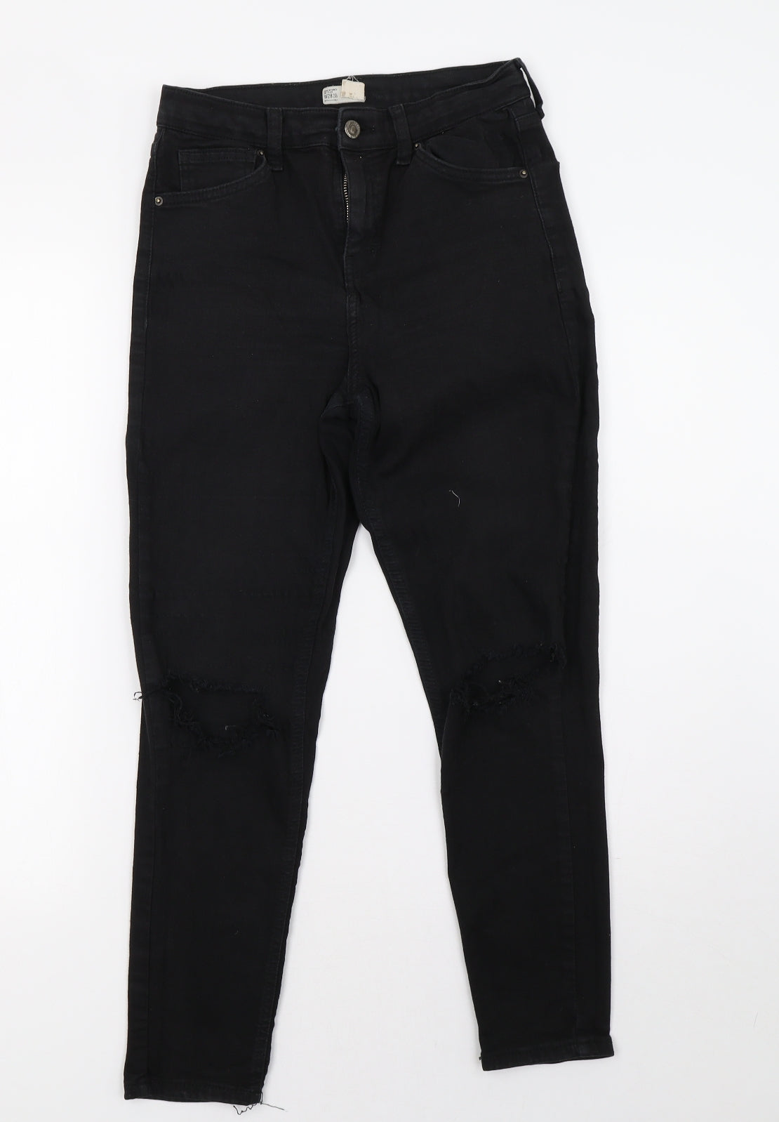 Topshop Womens Black  Denim Skinny Jeans Size 28 L30 in