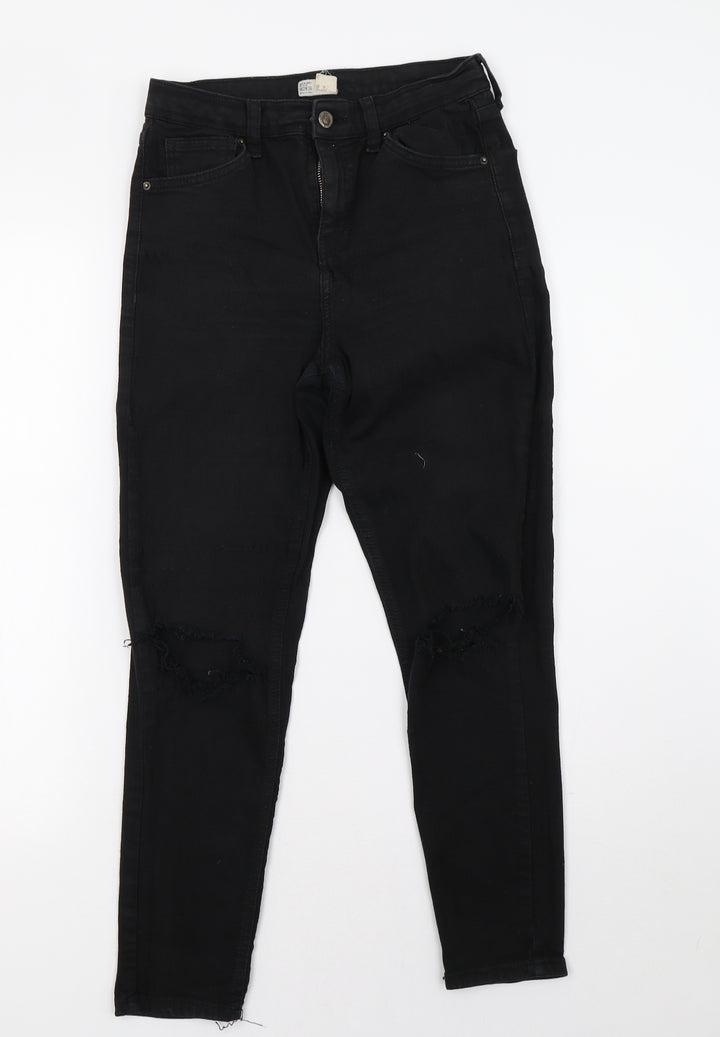 Topshop Womens Black  Denim Skinny Jeans Size 28 L30 in
