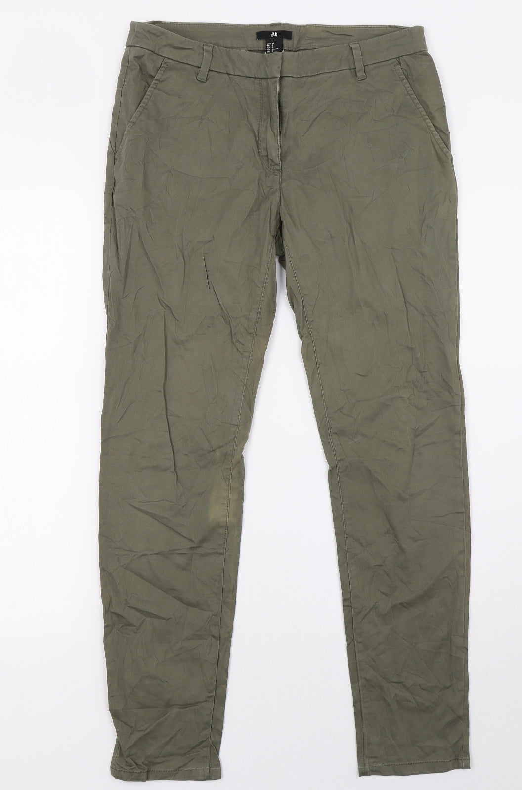 H&M Womens Green   Trousers  Size 10 L30 in