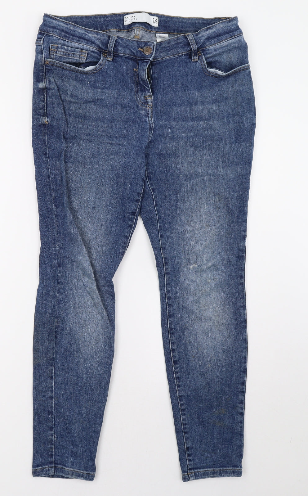 NEXT Womens Blue  Denim Straight Jeans Size 14 L28 in