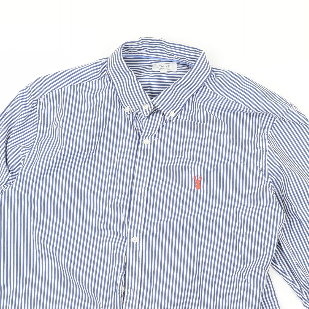 NEXT Mens Black Striped   Dress Shirt Size L