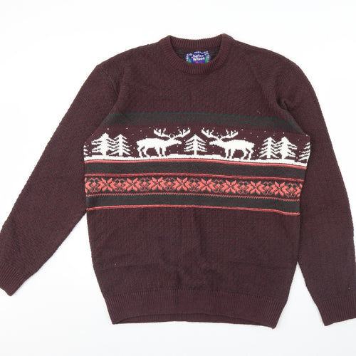 Charles Wilson Mens Purple   Pullover Jumper Size XL  - Christmas jumper