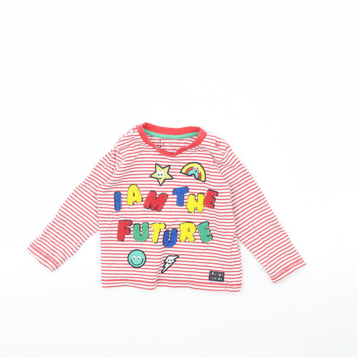 F&F Baby Red Striped  Basic T-Shirt Size 9-12 Months  - I am the Future