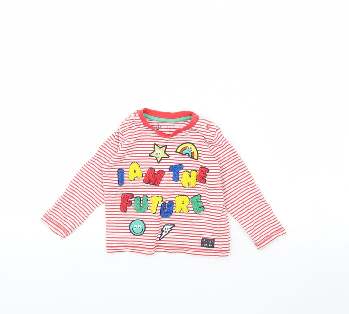 F&F Baby Red Striped  Basic T-Shirt Size 9-12 Months  - I am the Future