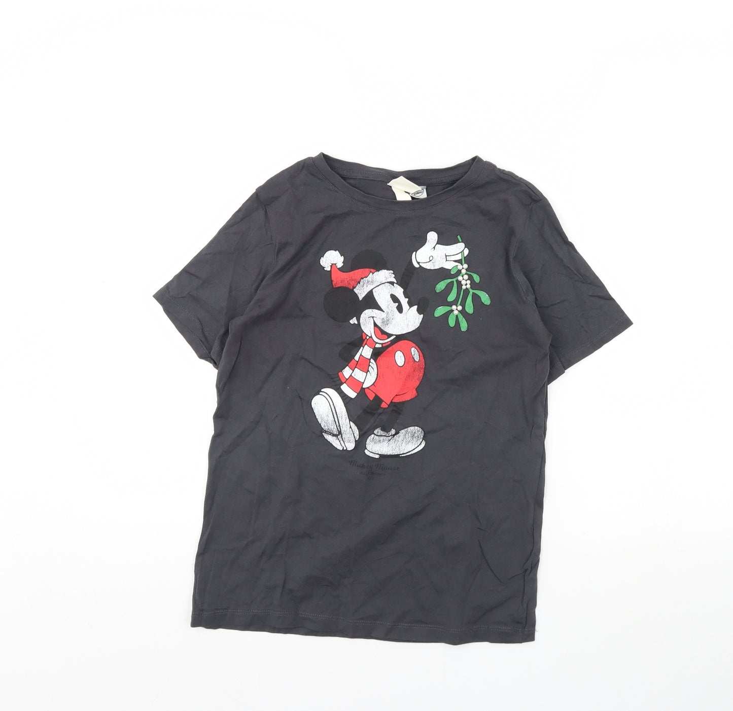 H&M Womens Grey   Basic T-Shirt Size XS  - Mickey mouse
