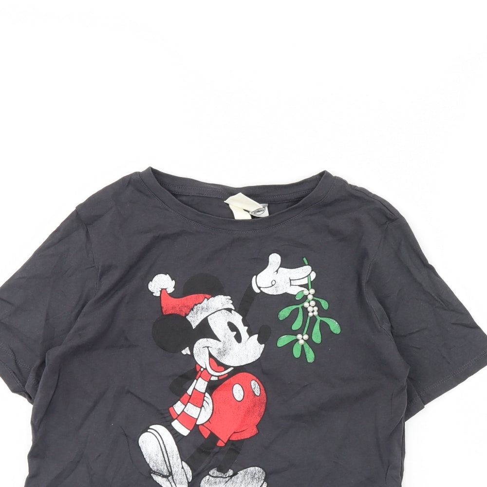 H&M Womens Grey   Basic T-Shirt Size XS  - Mickey mouse