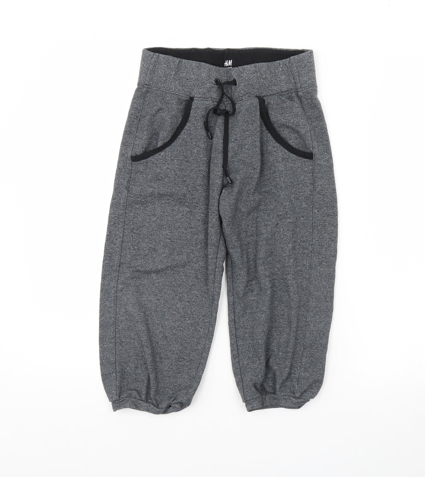 H&M Womens Grey   Cropped Trousers Size XS L20 in