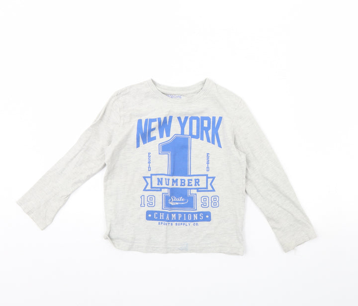 Primark Boys Grey   Basic T-Shirt Size 6 Years  - New york