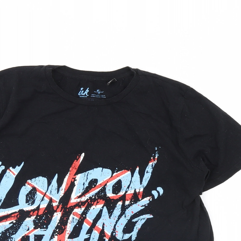Universal Womens Black   Basic T-Shirt Size 16  - The Clash
