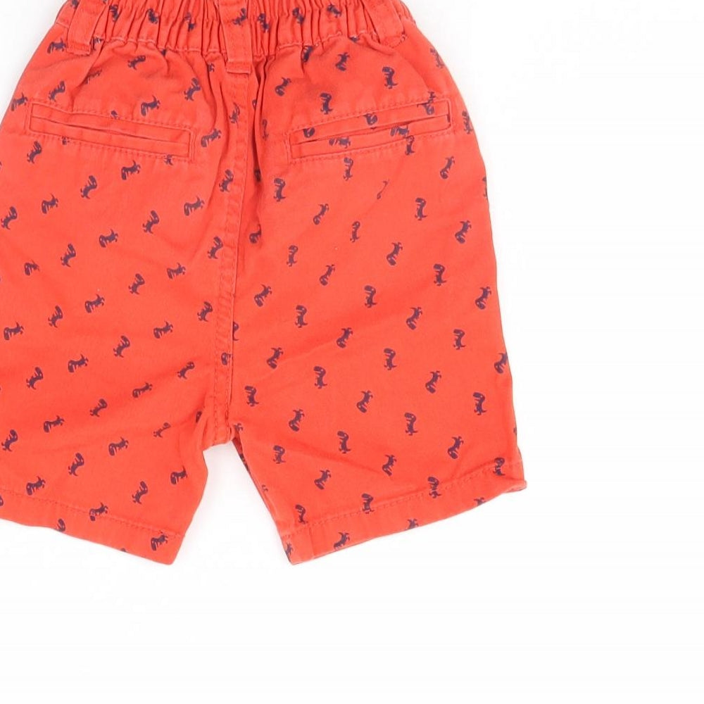 Little Rebel Boys Red Animal Print  Chino Shorts Size 2 Years - Dinosaur