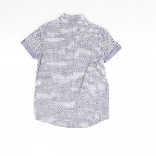 George Boys Blue Geometric  Basic Button-Up Size 6 Years