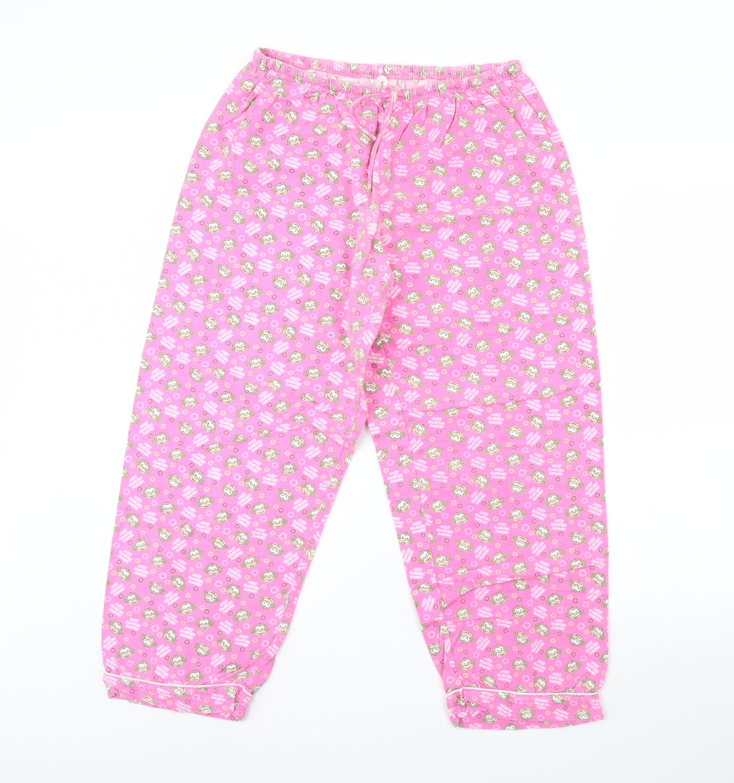 Secret Posessions Womens Pink Animal Print  Cami Pyjama Pants Size 14  - Monkey