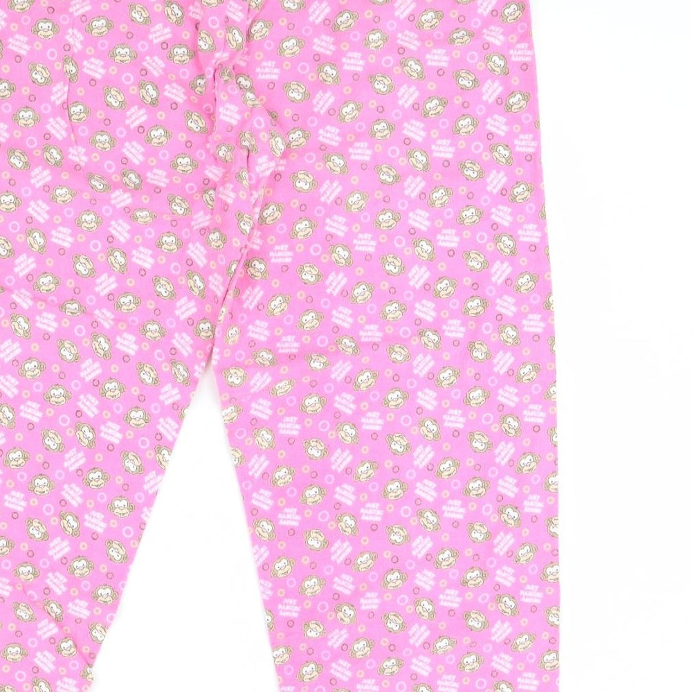 Secret Posessions Womens Pink Animal Print  Cami Pyjama Pants Size 14  - Monkey
