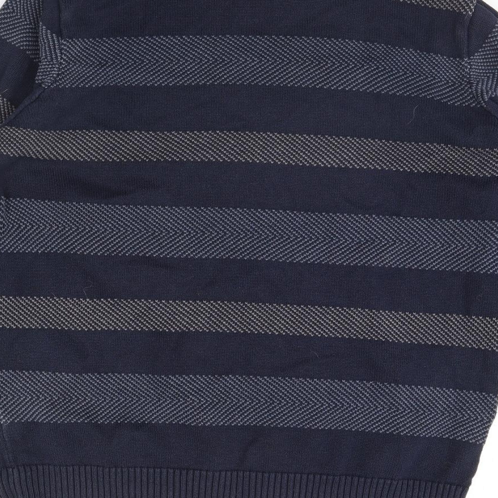 Maine Womens Blue Striped  Pullover Jumper Size L