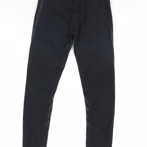 m&s Girls Black   Capri Trousers Size 8 Years