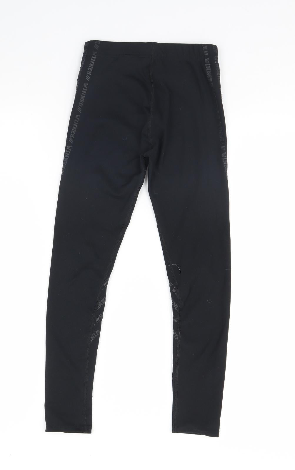 m&s Girls Black   Capri Trousers Size 8 Years