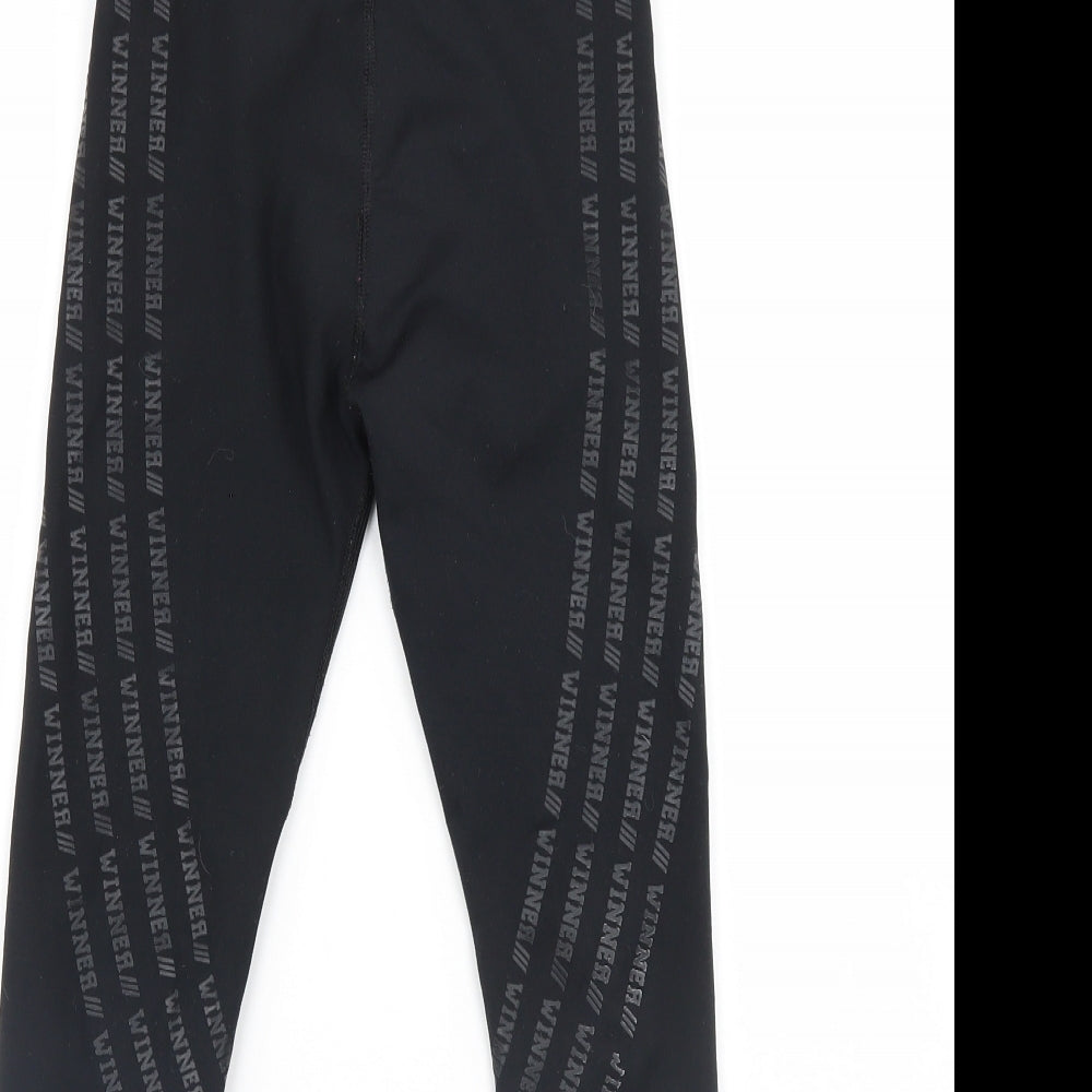 m&s Girls Black   Capri Trousers Size 8 Years