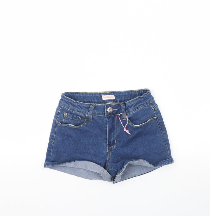 Preworn Girls Blue Denim Cut-Off Shorts Size 9 Years