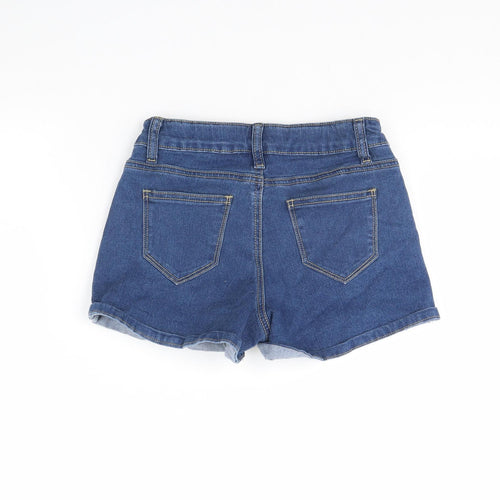 Preworn Girls Blue  Denim Cut-Off Shorts Size 9 Years