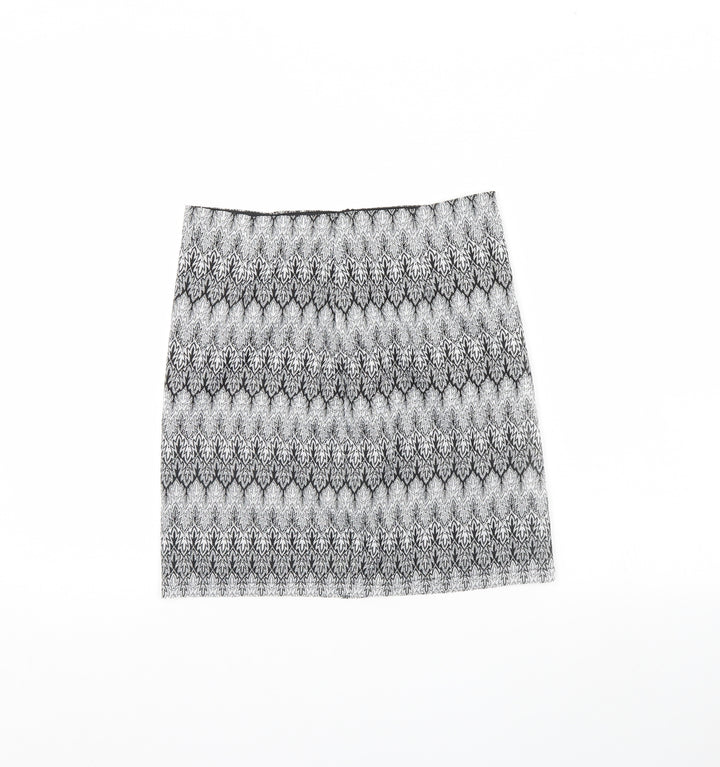 Daisy Street Womens Black Geometric  Mini Skirt Size 10