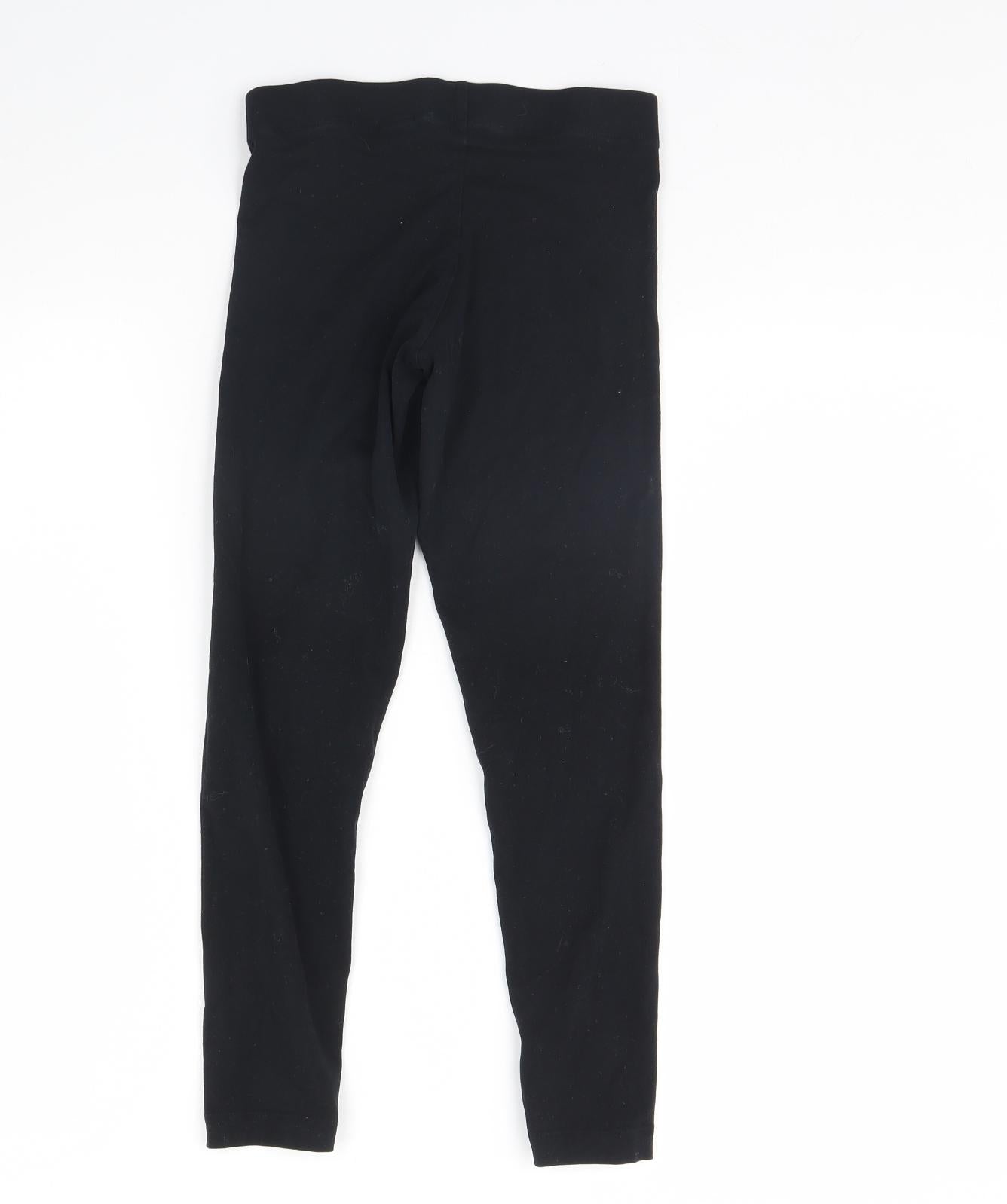 m&s Girls Black   Capri Trousers Size 11 Years