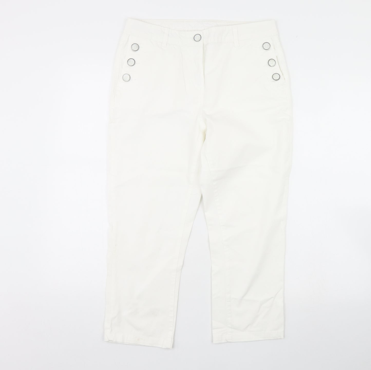 Maine Womens White   Trousers  Size 10 L24 in