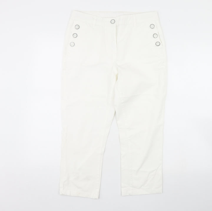 Maine Womens White   Trousers  Size 10 L24 in