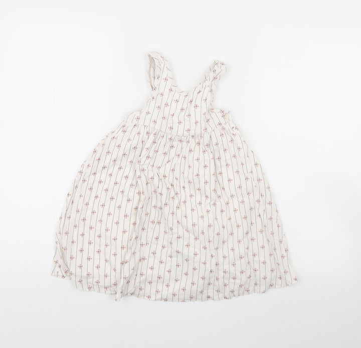 m&s Girls White Striped Maxi Size 2 Years