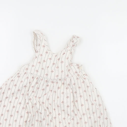 m&s Girls White Striped  Maxi  Size 2 Years