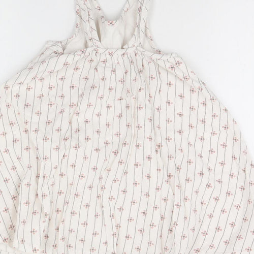 m&s Girls White Striped  Maxi  Size 2 Years