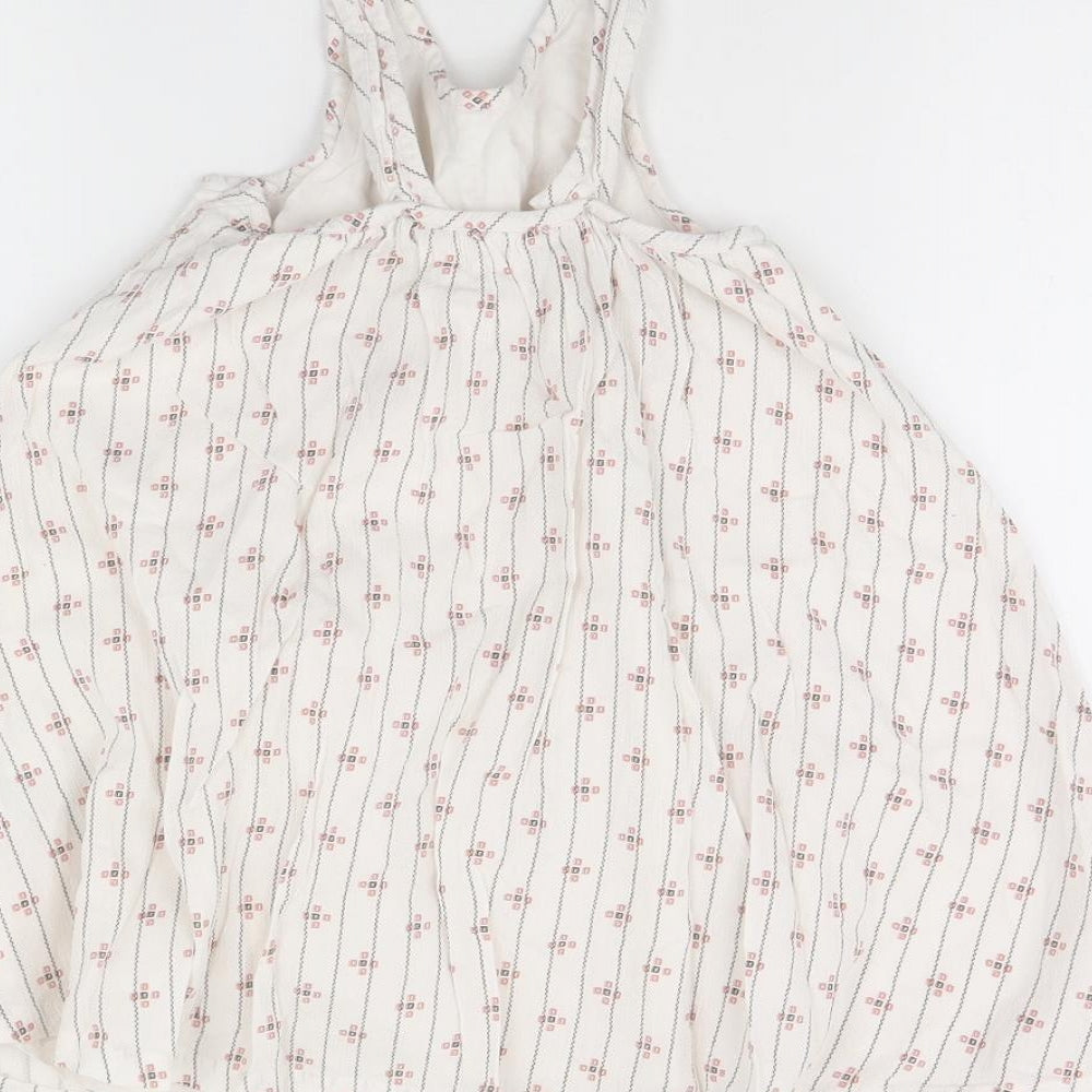 m&s Girls White Striped  Maxi  Size 2 Years