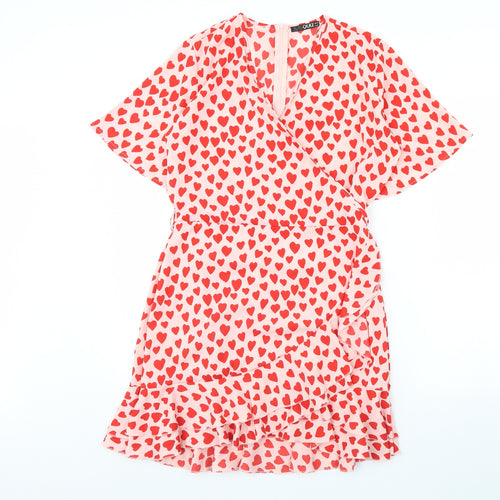 Quiz Womens Pink Polka Dot  Fit & Flare  Size 12
