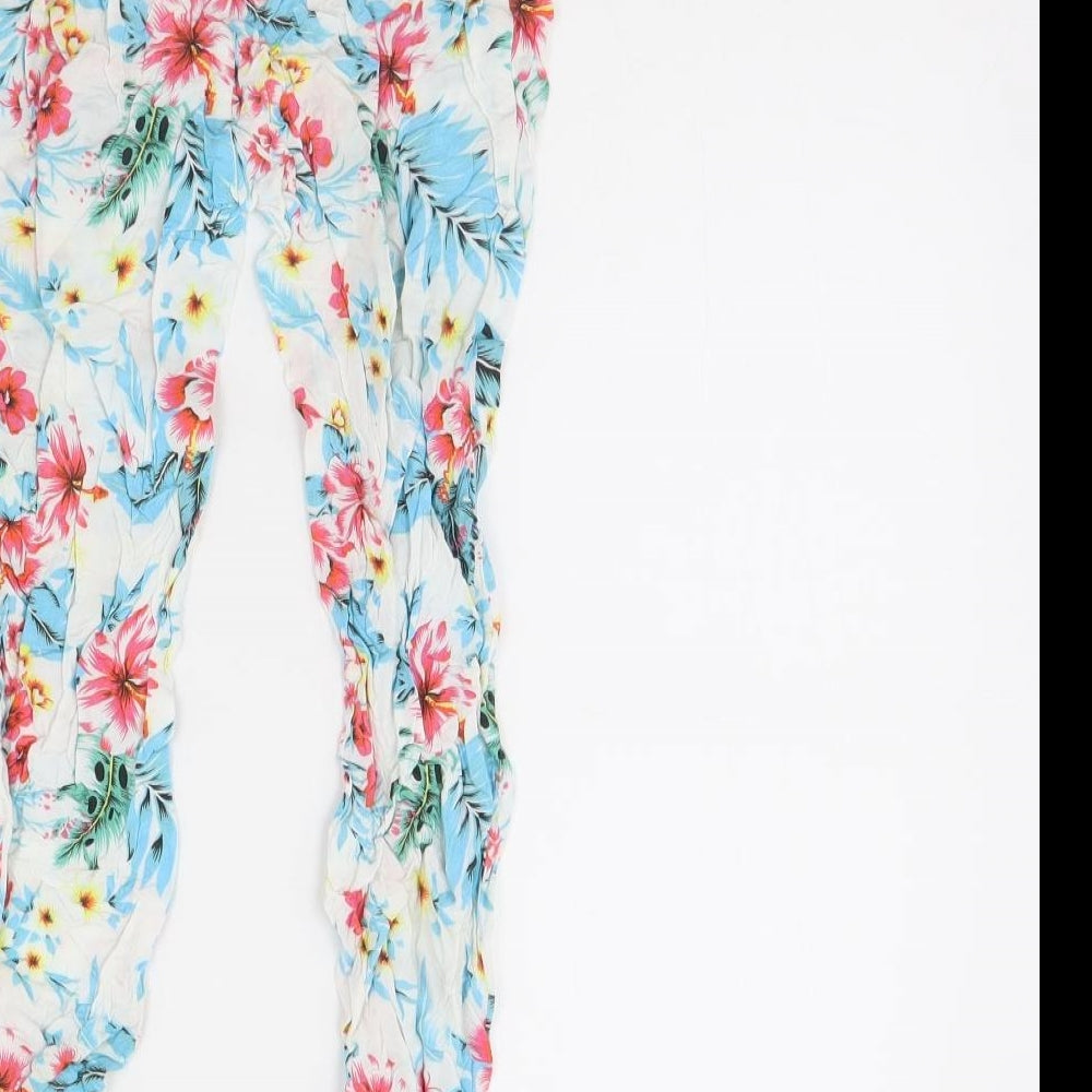 TU Girls White Floral  Capri Trousers Size 9 Months