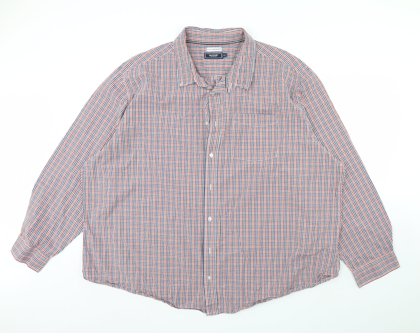 Maine Mens Red Check   Dress Shirt Size XL